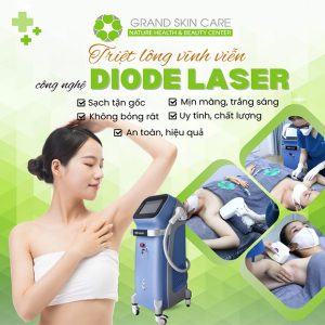 Grand Skin Care - Triệt Lông Diode Laser - 15 Lần + Bảo Hành 5 Năm