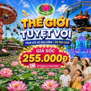 Đầm Sen - Vé Trọn Gói Vào Cổng + 35 Trò Chơi Hấp Dẫn