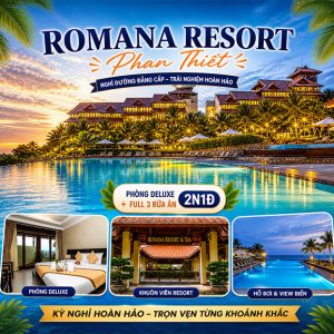 Romana Resort Phan Thiết 4* - 2N1Đ Phòng Deluxe + Full 3 Bữa Ăn